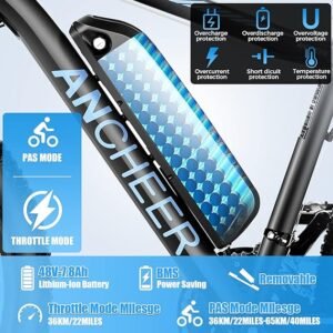 Ancheer Electric Bicicleta, Batería de alta duración